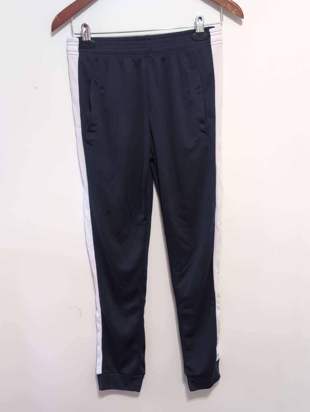 Real Essentials Navy Blue White Jogger Track Pants Boy's Size Large